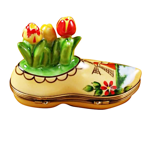 Load image into Gallery viewer, Rochard &quot;Dutch Clog with Tulips&quot; Limoges Box
