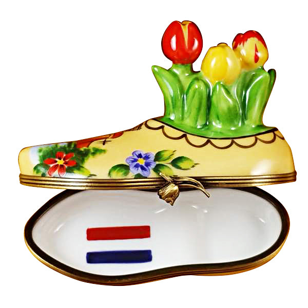 Load image into Gallery viewer, Rochard &quot;Dutch Clog with Tulips&quot; Limoges Box
