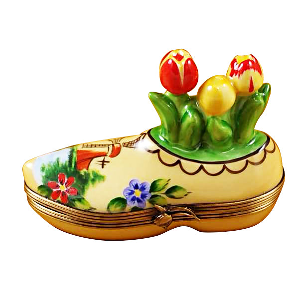 Load image into Gallery viewer, Rochard &quot;Dutch Clog with Tulips&quot; Limoges Box
