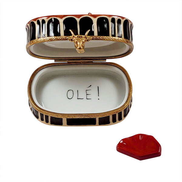 Load image into Gallery viewer, Rochard &quot;Bullfighting Arena with Removable Red Cape&quot; Limoges Box
