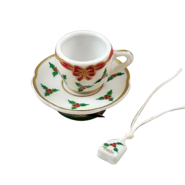 Load image into Gallery viewer, Rochard &quot;Christmas Teacup with Teabag&quot; Limoges Box
