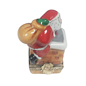 Rochard "Santa on Roof" Limoges Box