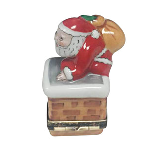 Rochard "Santa on Roof" Limoges Box