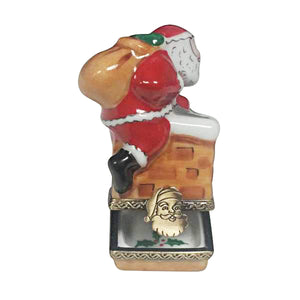 Rochard "Santa on Roof" Limoges Box