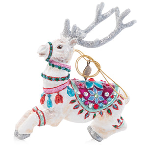 Jay Strongwater Cupid Reindeer Glass Ornament