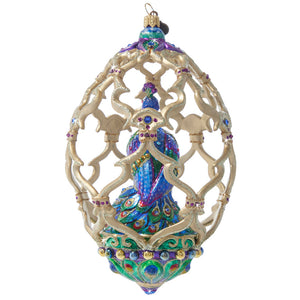 Jay Strongwater Peacock Egg Ornament