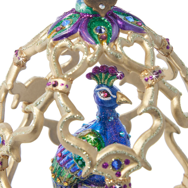 Load image into Gallery viewer, Jay Strongwater Peacock Egg Ornament
