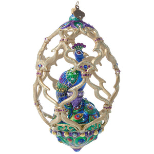 Jay Strongwater Peacock Egg Ornament