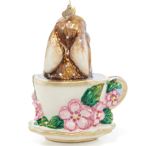 Jay Strongwater Bunny Teacup Ornament