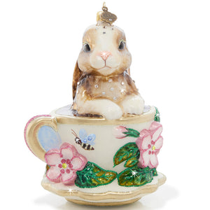 Jay Strongwater Bunny Teacup Ornament