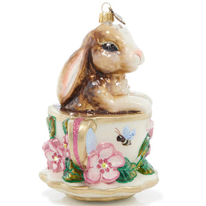 Jay Strongwater Bunny Teacup Ornament