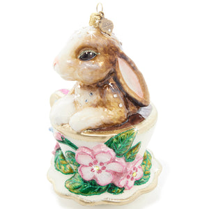 Jay Strongwater Bunny Teacup Ornament