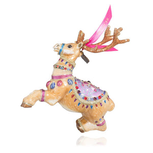 Jay Strongwater Prancer Reindeer Glass Ornament