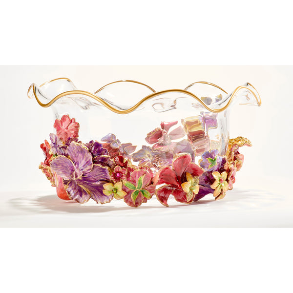 Load image into Gallery viewer, Jay Strongwater Penelope Large Ruffle Flower Bowl
