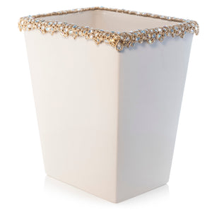 Jay Strongwater Esther Bejeweled Trash Bin - Opal