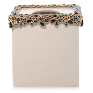 Jay Strongwater Emerson Bejeweled Tissue Box - Peacock