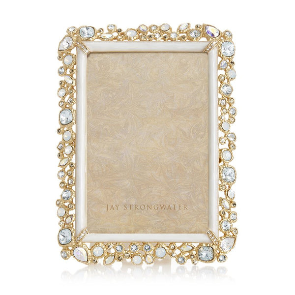 Load image into Gallery viewer, Jay Strongwater Emery Bejeweled 4&quot; x 6&quot; Frame - White Opal
