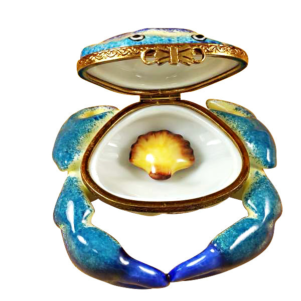 Load image into Gallery viewer, Rochard &quot;Blue Crab with Shell&quot; Limoges Box
