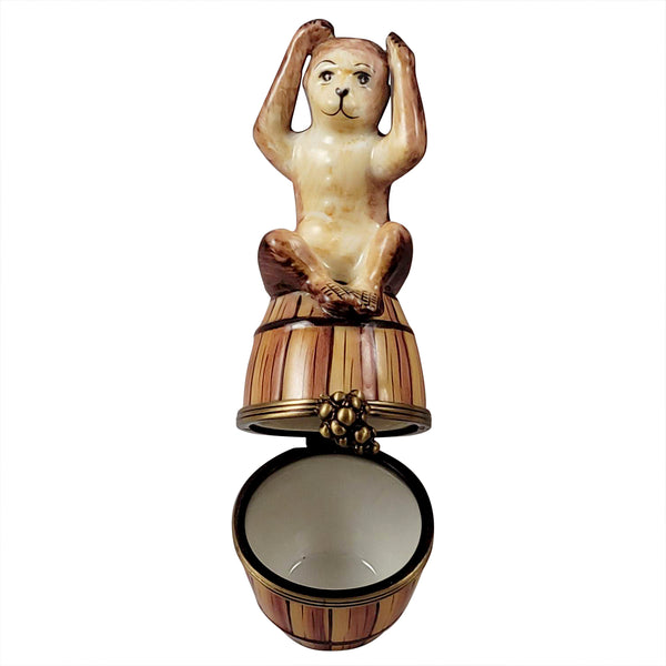 Load image into Gallery viewer, Monkey on Barrell Limoges Box
