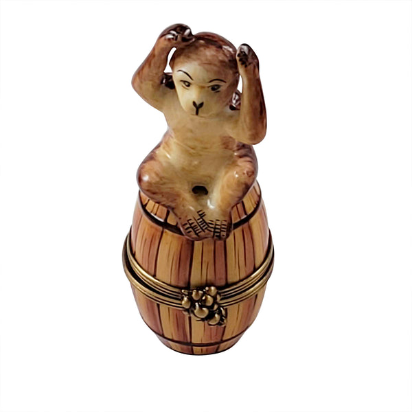 Load image into Gallery viewer, Monkey on Barrell Limoges Box
