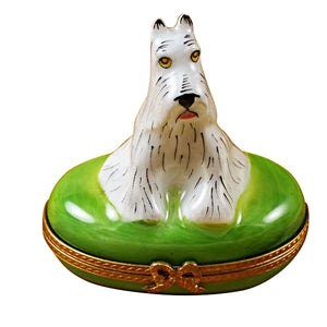 White Schnauzer Limoges Box