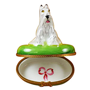 White Schnauzer Limoges Box