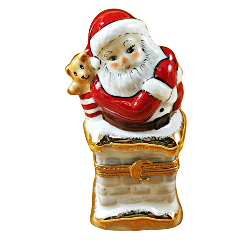 Santa on Chimney Limoges Box