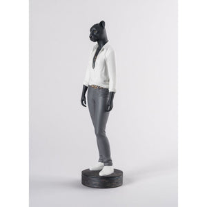 Lladro Panther Woman Figurine