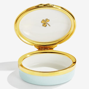 Halcyon Days "Four Leaf Clover" Enamel Box