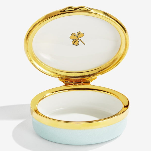 Load image into Gallery viewer, Halcyon Days &quot;Four Leaf Clover&quot; Enamel Box
