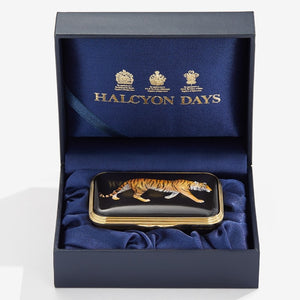 Halcyon Days "Tiger" Enamel Box