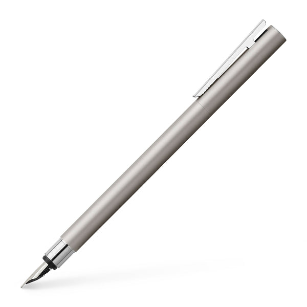 Load image into Gallery viewer, Faber-Castell NEO Slim Fountain Pen, Matte Stainless Steel
