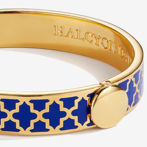 Load image into Gallery viewer, Halcyon Days &quot;Agama Deep Cobalt &amp; Gold&quot; Bangle
