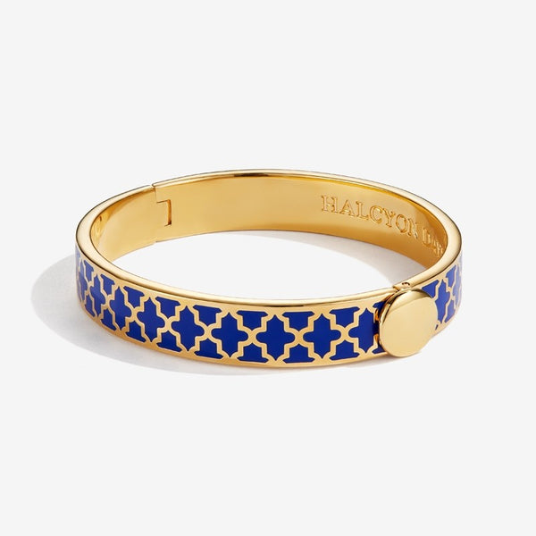 Load image into Gallery viewer, Halcyon Days &quot;Agama Deep Cobalt &amp; Gold&quot; Bangle
