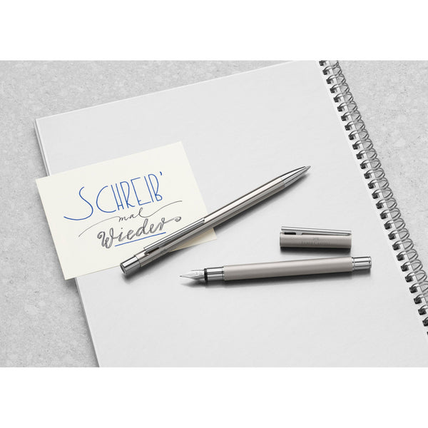 Load image into Gallery viewer, Faber-Castell NEO Slim Fountain Pen, Matte Stainless Steel
